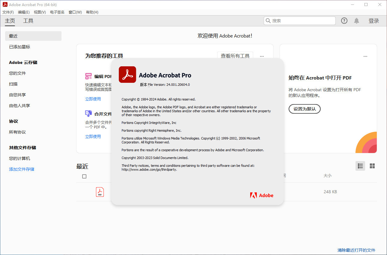 Adobe Acrobat Pro DC v2025.001.21288 (x64) 中文绿色便携版插图1